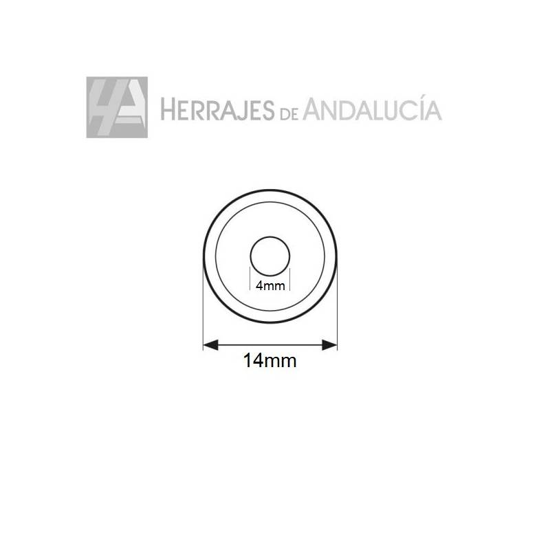 Embellecedor Latón Níquel 14x14x5,5 | Herrajes de Andalucía