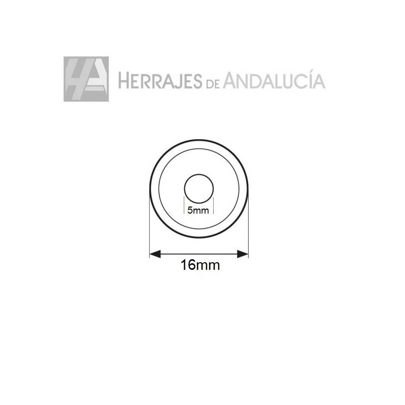 Embellecedor Facetado Latón 16 mm Níquel | Herrajes de Andalucía