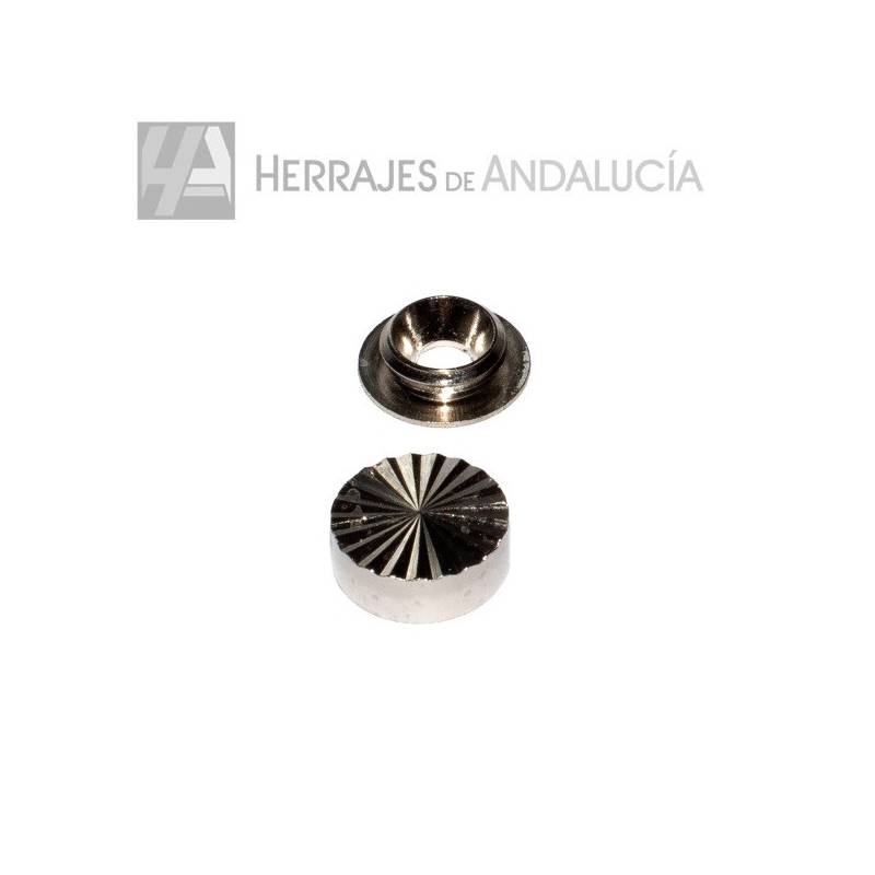 Embellecedor Facetado Latón 18 mm Níquel | Herrajes de Andalucía
