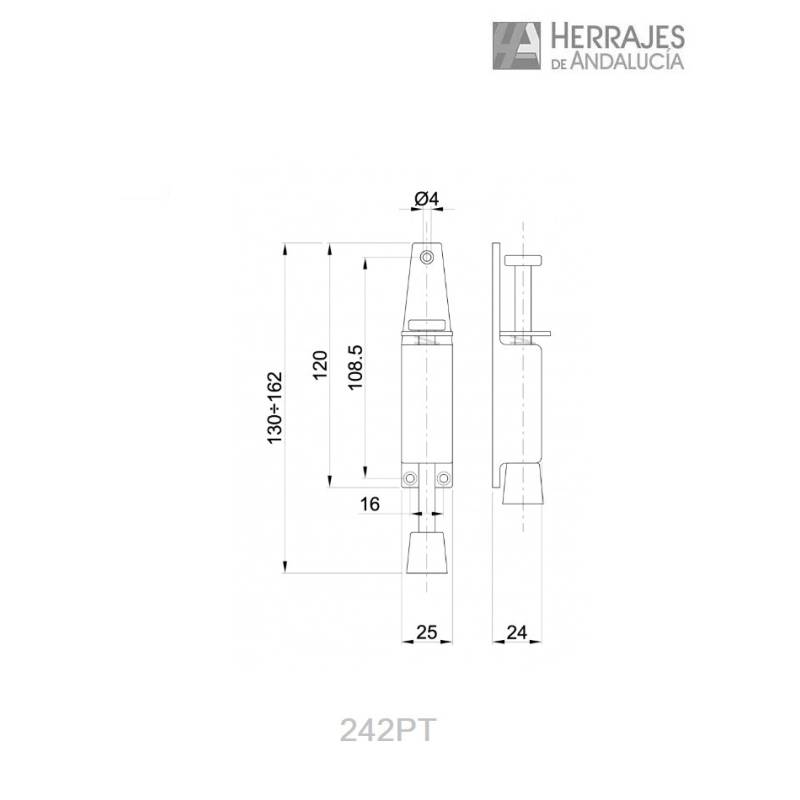 Retenedor puerta pie pequeño 242 plata | Herrajes de Andalucía