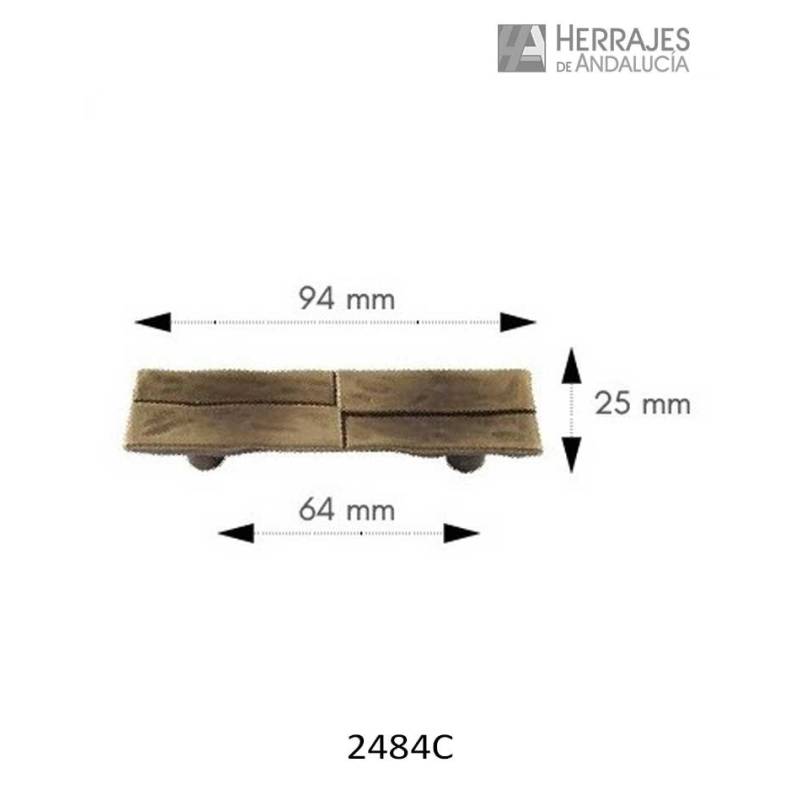 Tirador mueble cuero mate Zamak 94x25x21 | Herrajes de Andalucía