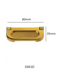 Placa con asa acabado: dorado 80x35mm