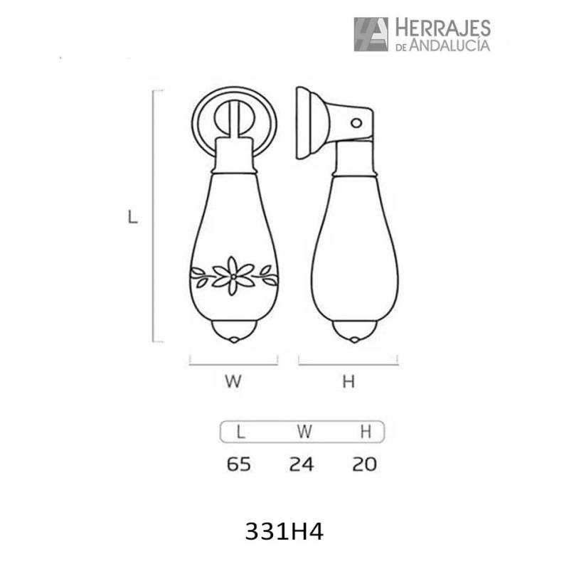 Pomo péndulo porcelana floral marrones-Herrajes de Andalucía