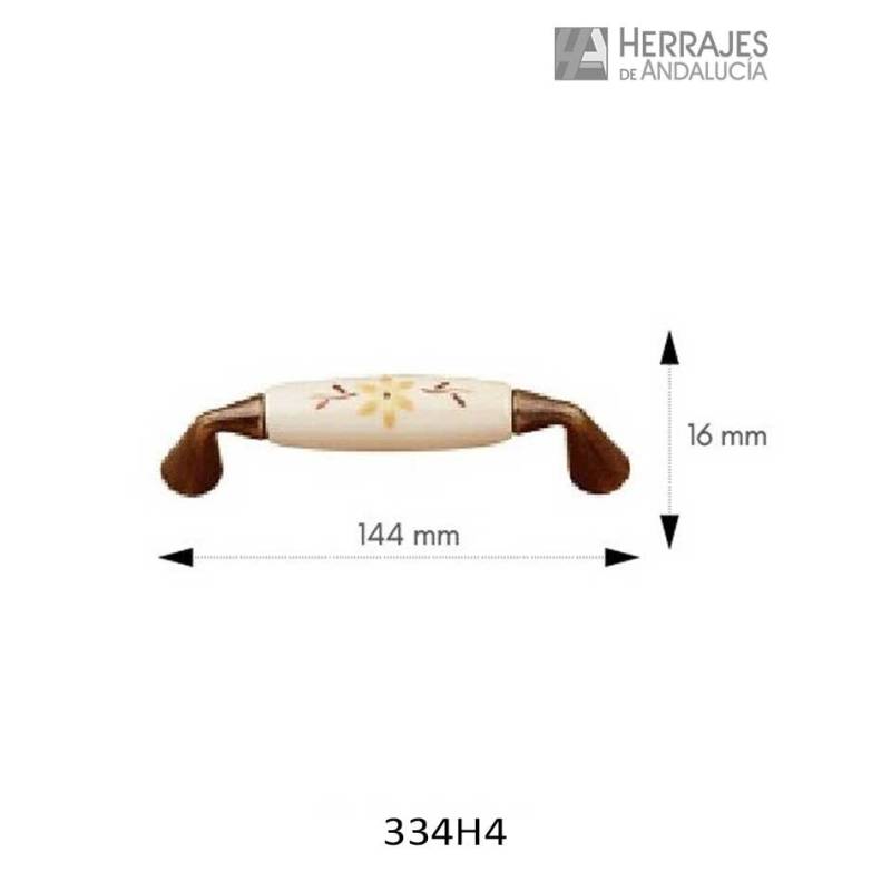 Tirador decorativo porcelana floral-Herrajes de Andalucía
