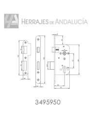 CERRADURA LINCE SOLO PALANCA F/LATONADO 5811-50 MM