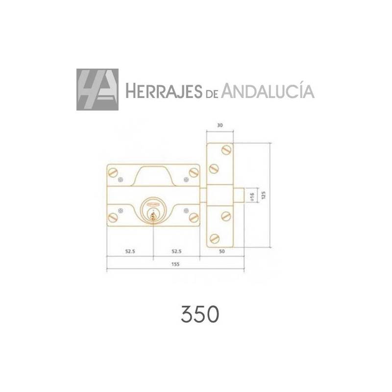 Cerrojo Pintado Ezcurra 350 | Herrajes de Andalucía