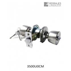 Pomo Tesa 3500U0 llave condena cromo mate | Herrajes de Andalucía