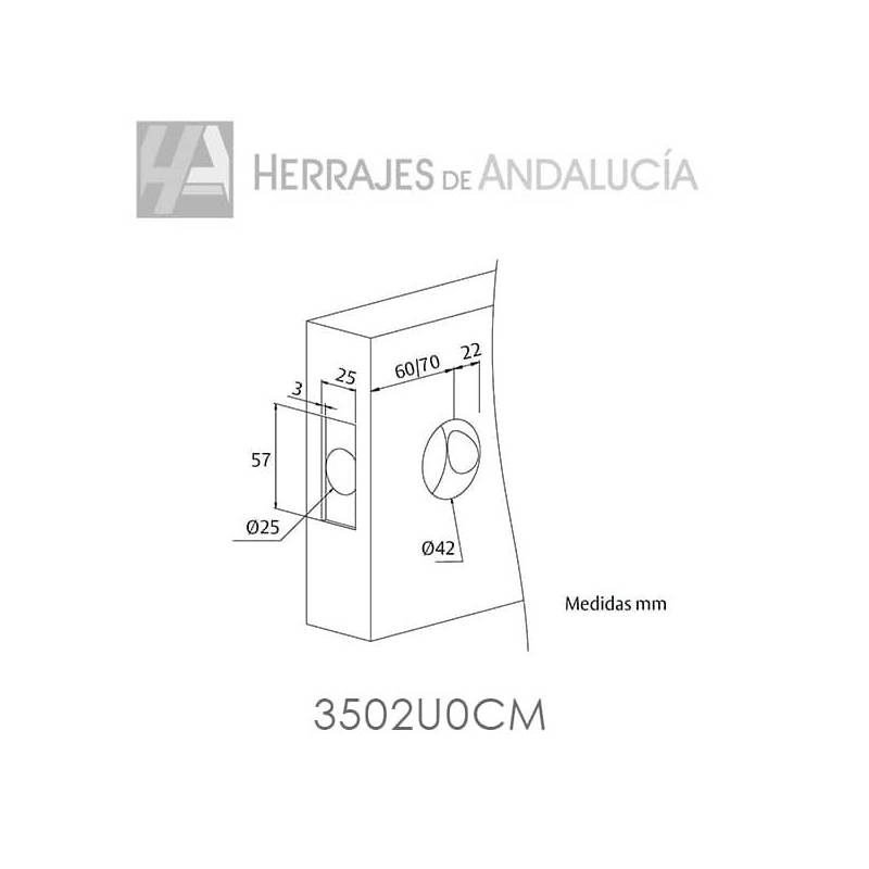 Pomo Tesa llave fijo-libre cromo mate | Herrajes de Andalucía
