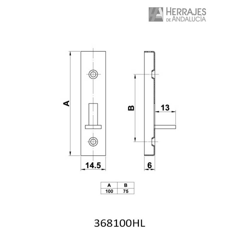 Pasador 368 100mm latonado barnizado | Herrajes de Andalucía