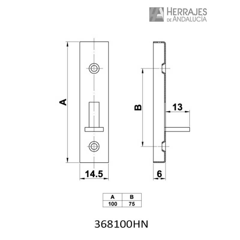 Pasador 368 100mm níquel | Herrajes de Andalucía