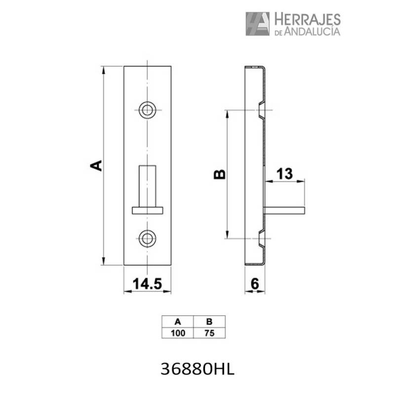 Pasador 368 80mm latonado barnizado | Herrajes de Andalucía