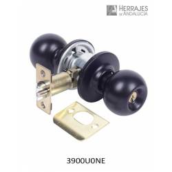 Pomo TESA 3900/U0 Negro Llave-Condena | Herrajes de Andalucía