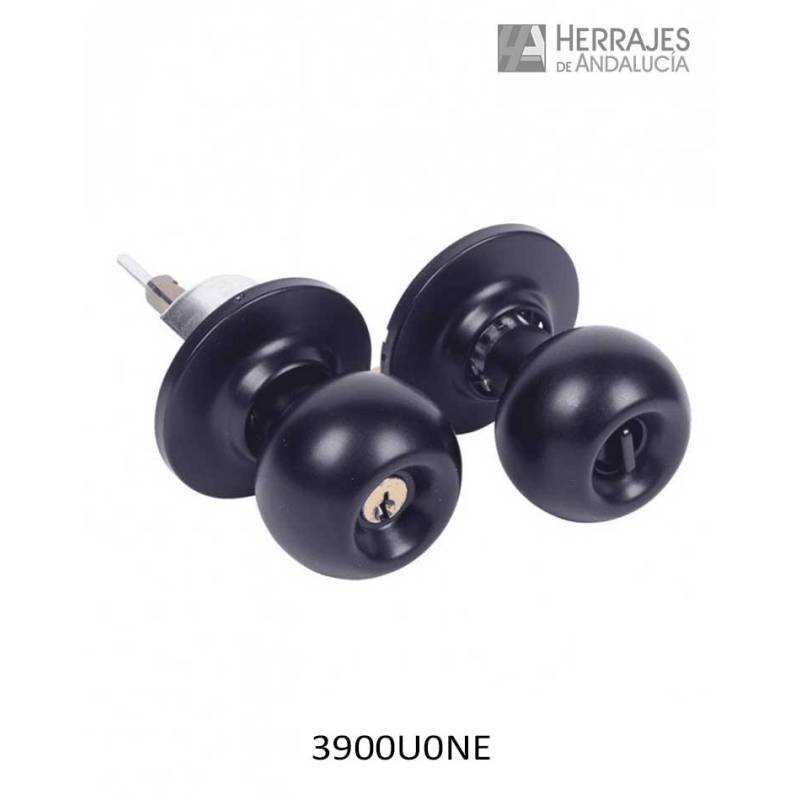 Pomo TESA 3900/U0 Negro Llave-Condena | Herrajes de Andalucía
