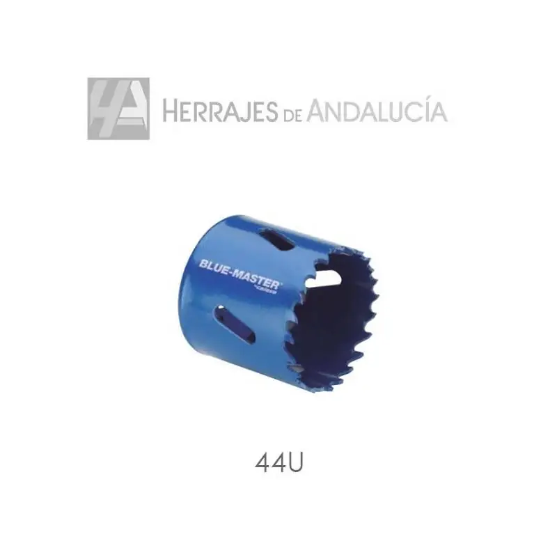 Corona perforación 76mm azul de acero inoxidable-Herrajes de Andalucía