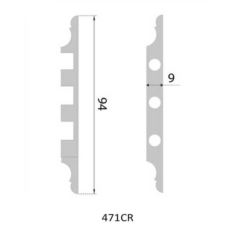 Bisagra muebles 471 cromado 9x94 mm – Herrajes de Andalucía
