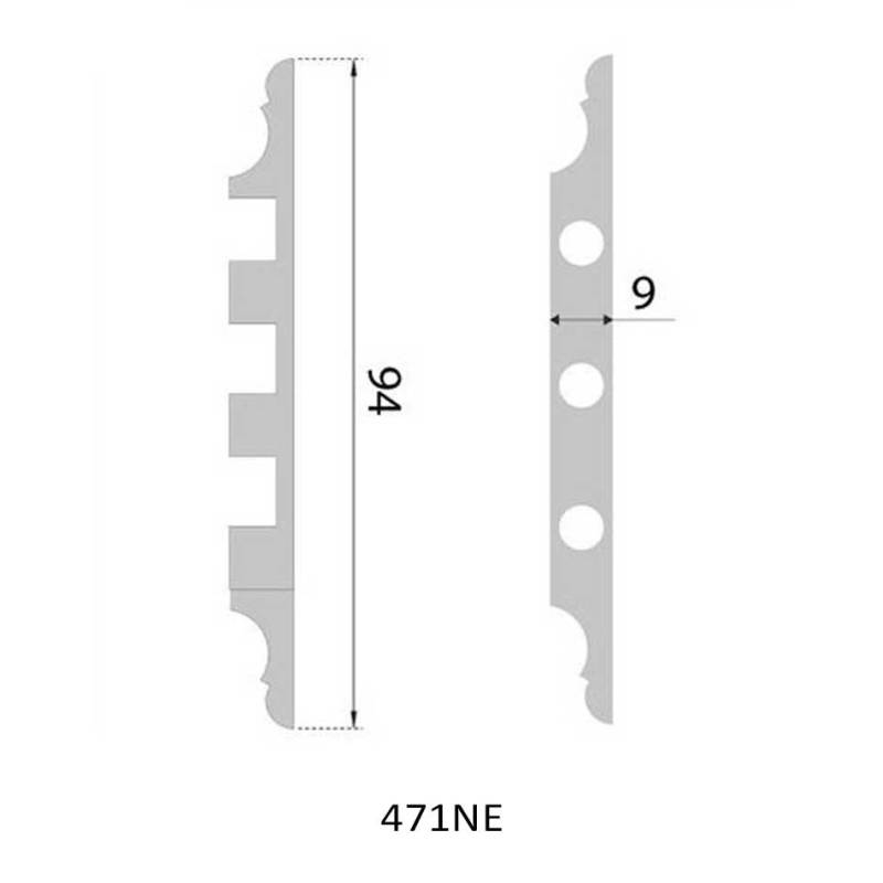Bisagra mueble 9x94mm zamak negra con remate | Herrajes de Andalucía