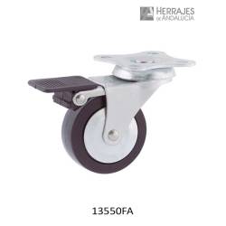 Rueda AFO 135/50 Giratoria con Freno | Herrajes de Andalucía