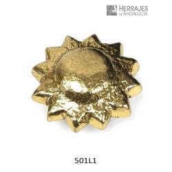 Tirador mueble sol latonado 45x28mm | Herrajes de Andalucía