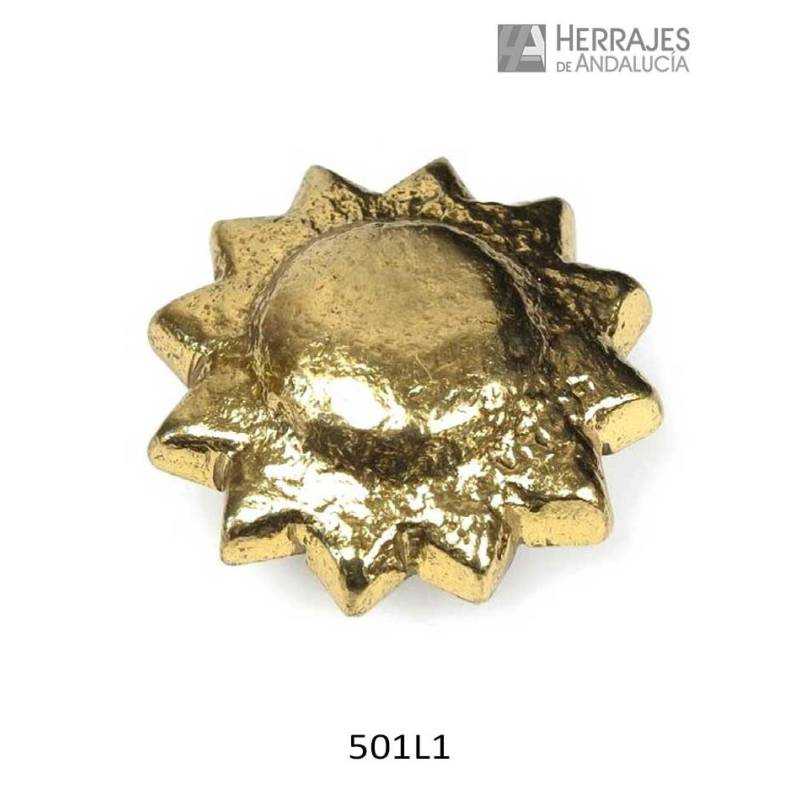 Tirador mueble sol latonado 45x28mm | Herrajes de Andalucía