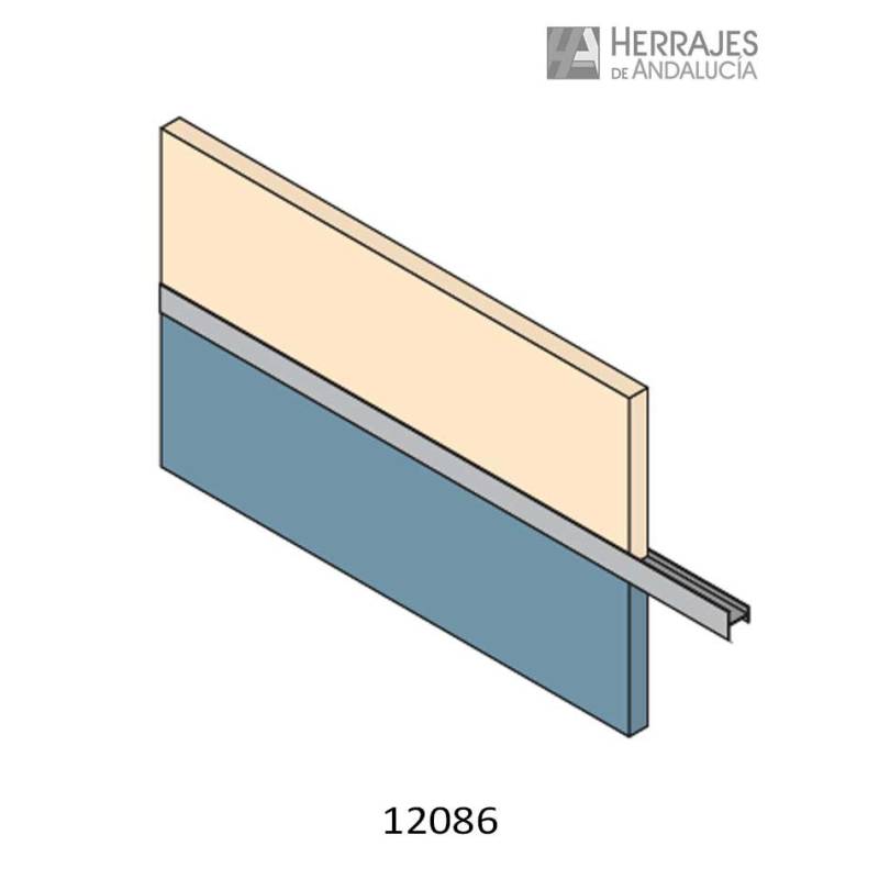 Perfil H aluminio 3m acabado plata-Herrajes de Andalucía