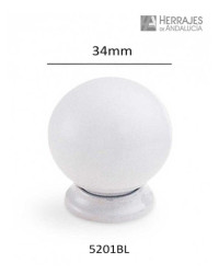 Pomo esfera polidur blanco 34mm