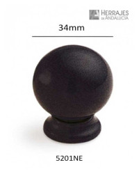 Pomo esfera polidur negro 34mm