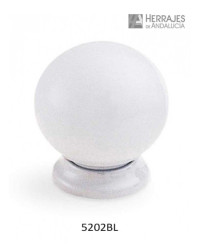 Pomo esfera polidur blanco 28mm