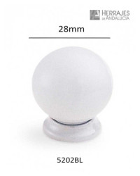 Pomo esfera polidur blanco 28mm