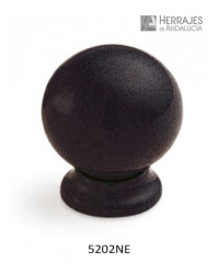 Pomo esfera polidur negro 28mm