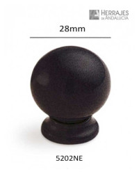 Pomo esfera polidur negro 28mm