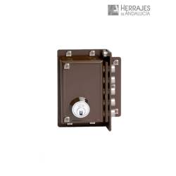 Cerradura jis modelo 5239 derecha pintada marron