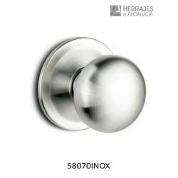 Pomo redondo para puerta entrada inoxidable 85mm