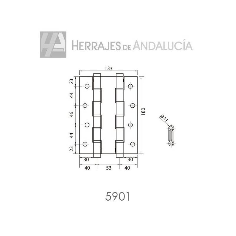 Bisagra doble acción autocierre plata | Herrajes de Andalucía