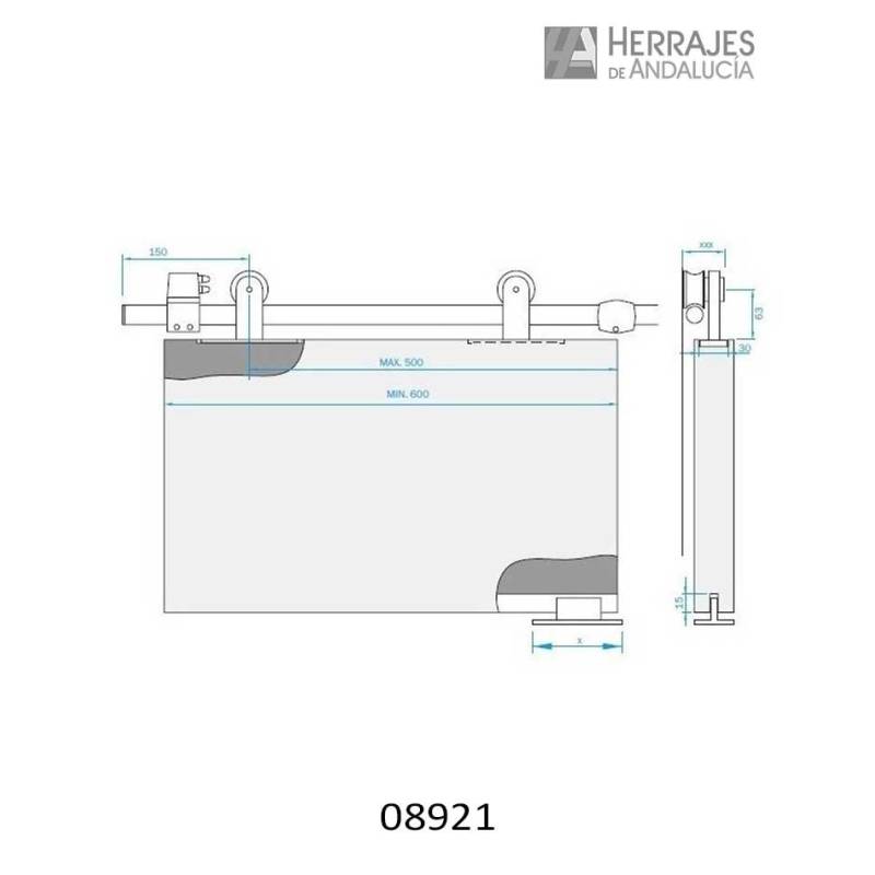 Kit puertas correderas madera 80kg | Herrajes de Andalucía