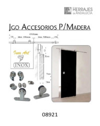 Kit accesorios inox aisi-304 para puerta corredera de madera