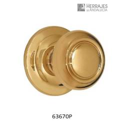 Pomo fijo Ø70 latonado pulido | Herrajes de Andalucía