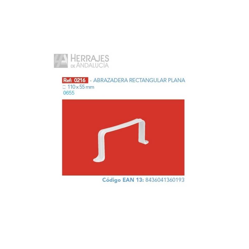 Abrazadera Rectangular Blanca 110×55 | Herrajes de Andalucía