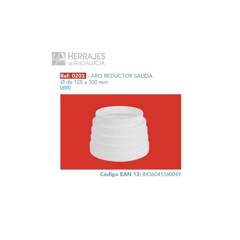 Empalme Reductos Ø125-100 Blanco | Herrajes de Andalucía