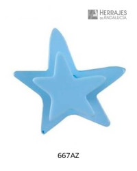 Pomo estrella de metacrilato azul 43x37mm