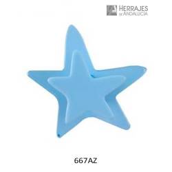 Pomo estrella de metacrilato azul 43x37mm