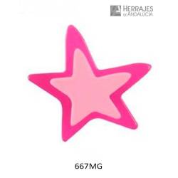 Pomo estrella magenta 43x37mm