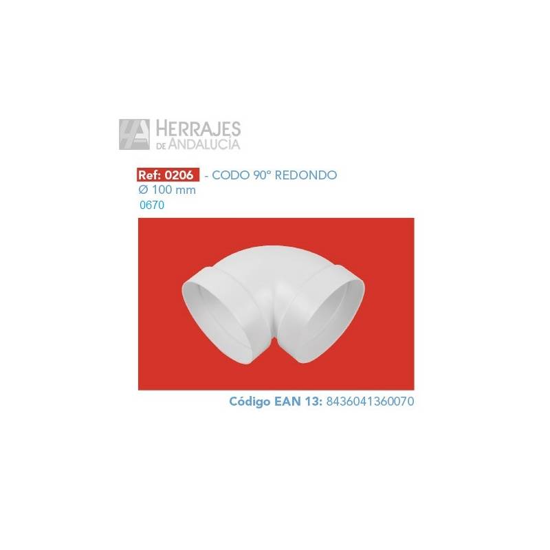 Codo 45º Redondo Blanco Ventilación | Herrajes de Andalucía