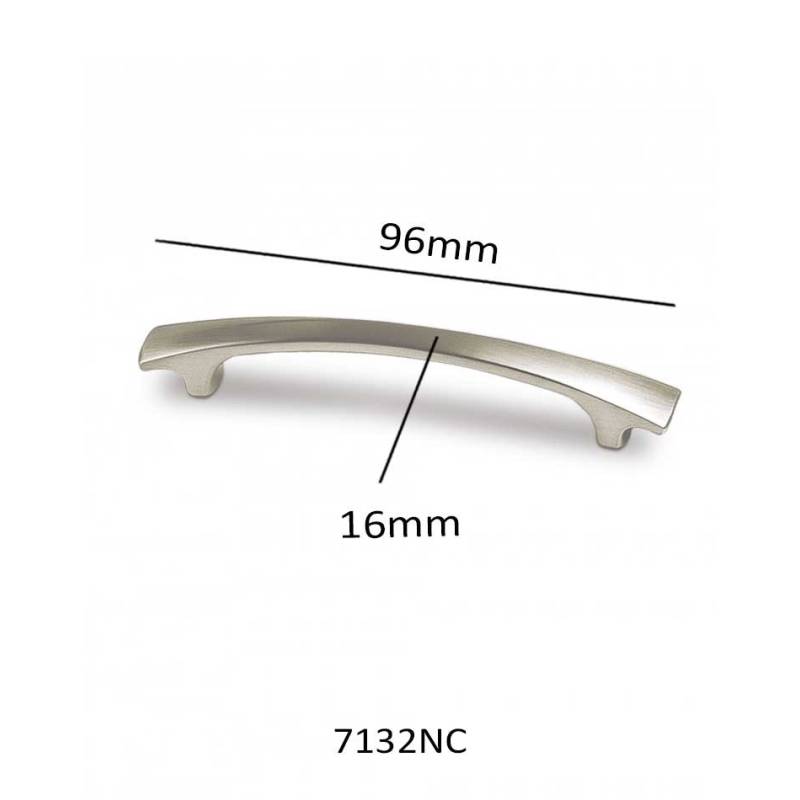 Tirador mueble modelo puente 96mm níquel | Herrajes de Andalucía