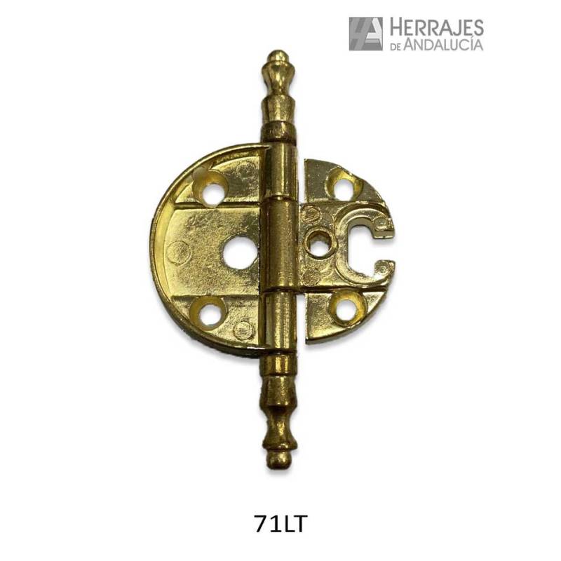 Bisagra modelo 71 35x7 mm latón dorado | Herrajes de Andalucía