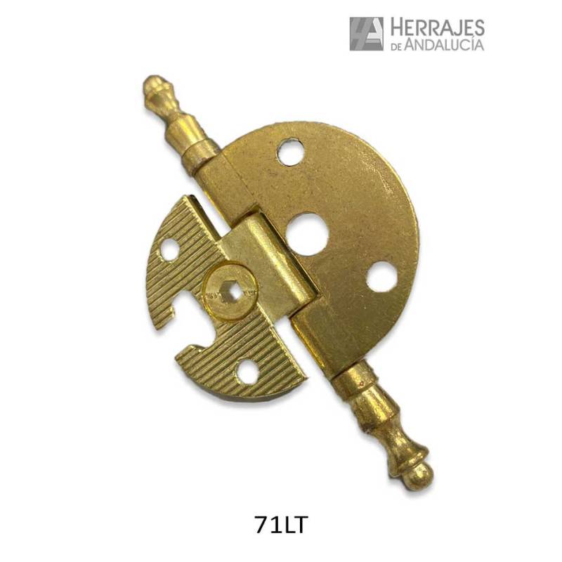 Bisagra modelo 71 35x7 mm latón dorado | Herrajes de Andalucía