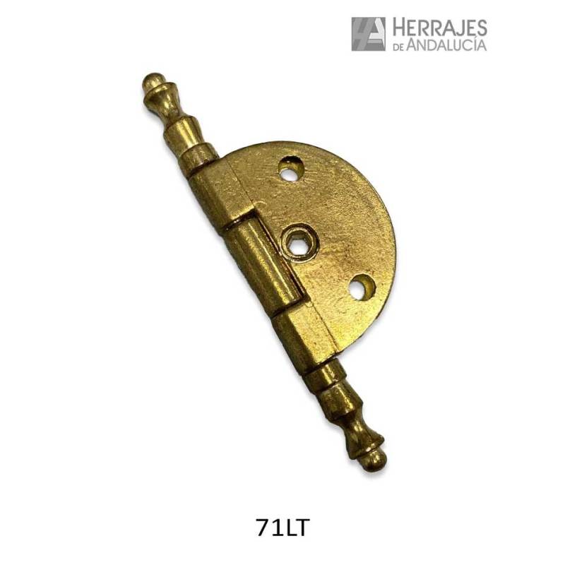 Bisagra modelo 71 35x7 mm latón dorado | Herrajes de Andalucía