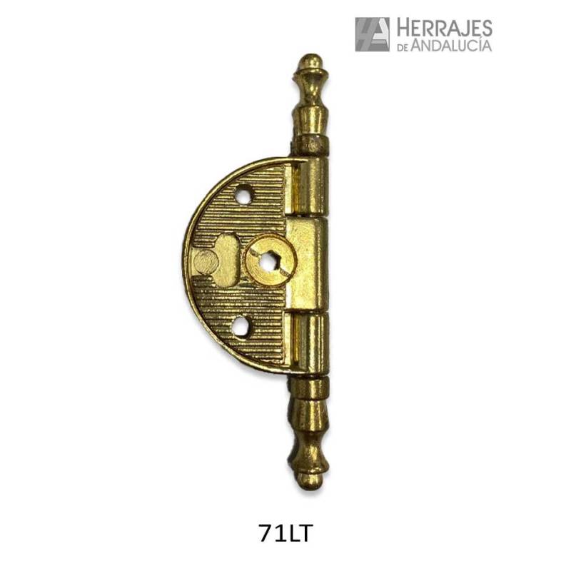 Bisagra modelo 71 35x7 mm latón dorado | Herrajes de Andalucía