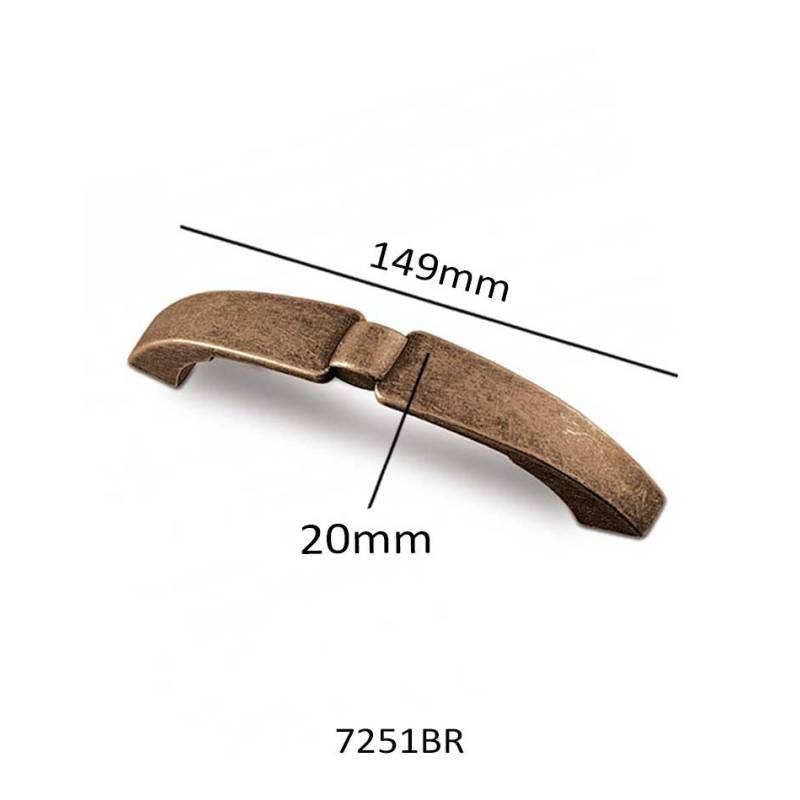 Tirador metal bronce rústico 149 mm | Herrajes de Andalucía