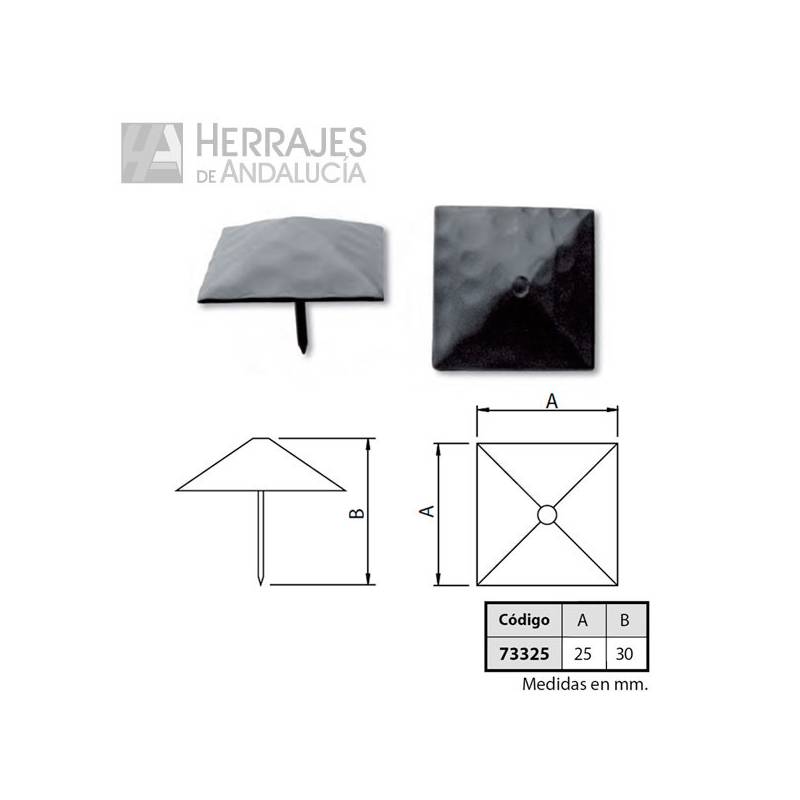 Clavo decorativo piramidal 25x30mm-Herrajes de Andalucía