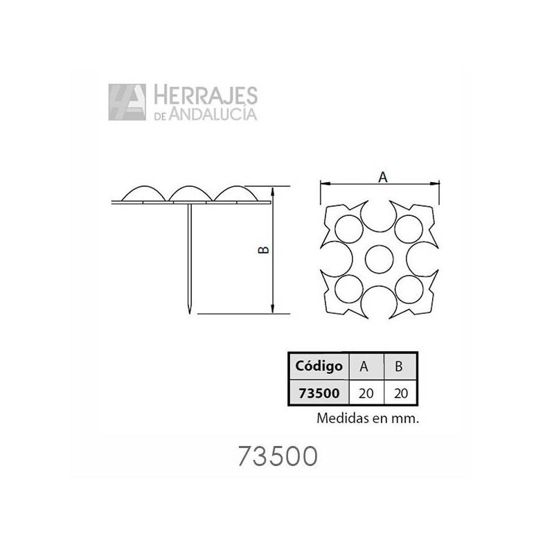 Clavo forja negra Cruz Florenzada 20 mm | Herrajes de Andalucía